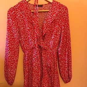 Mini Ruffle Long Sleeve Dress